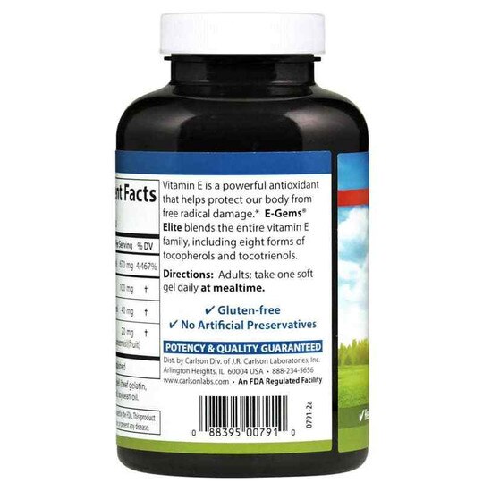 E-Gems Elite 1000 IU Natural Vitamin E, CL